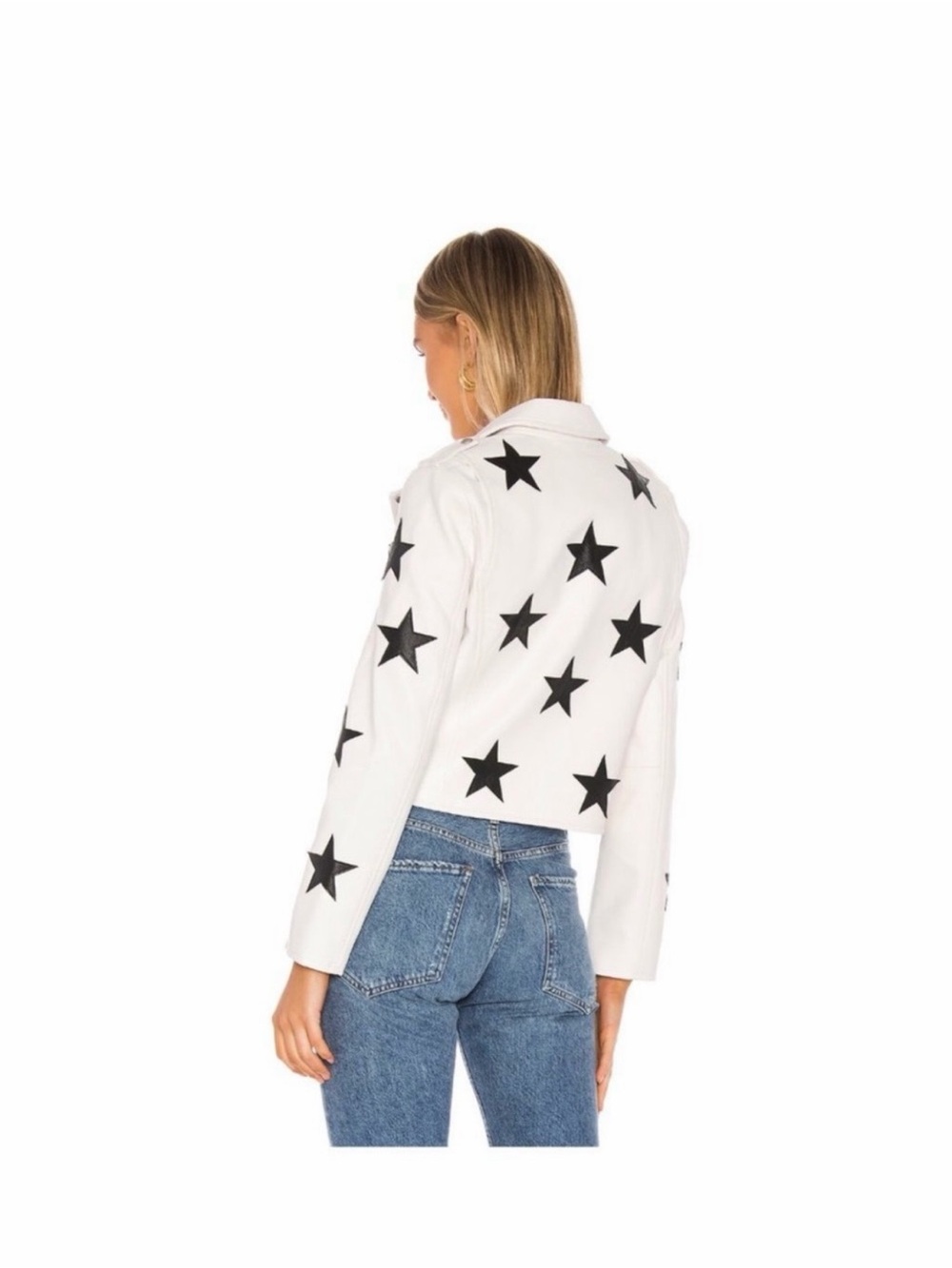 Blank NYC White Jacket with Black Star Print - Picture 2 of 6